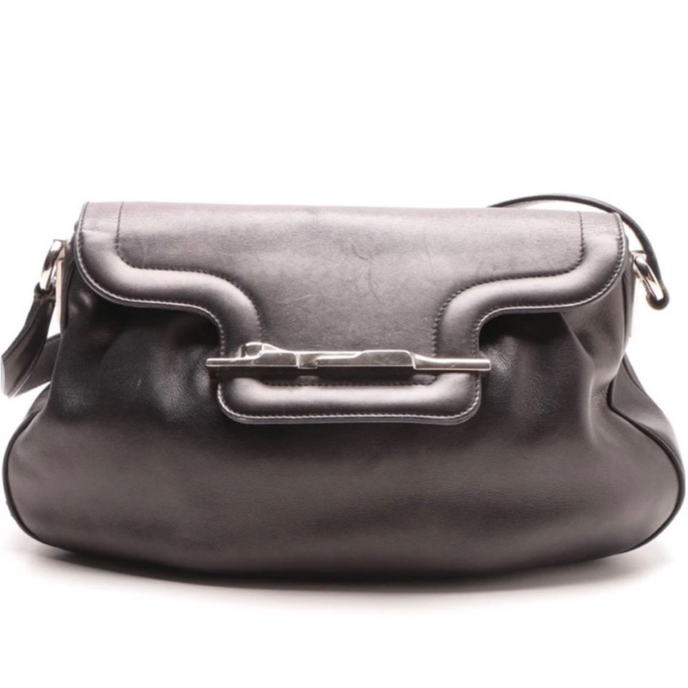 Vintage Cartier Panthere Black Leather Handbag